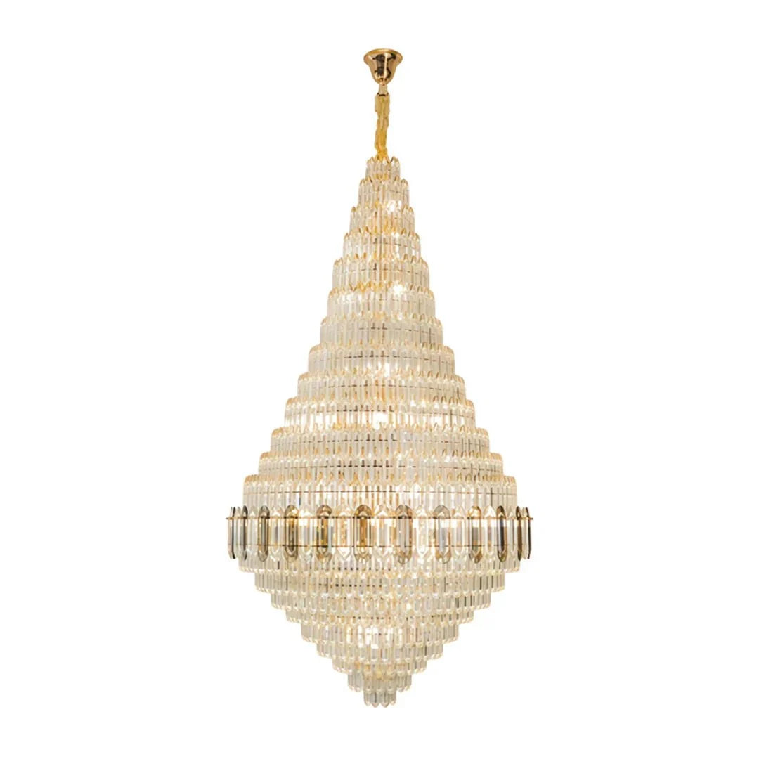 Large Gold Chandelier Luxury Art Glass - Cyran Lamps