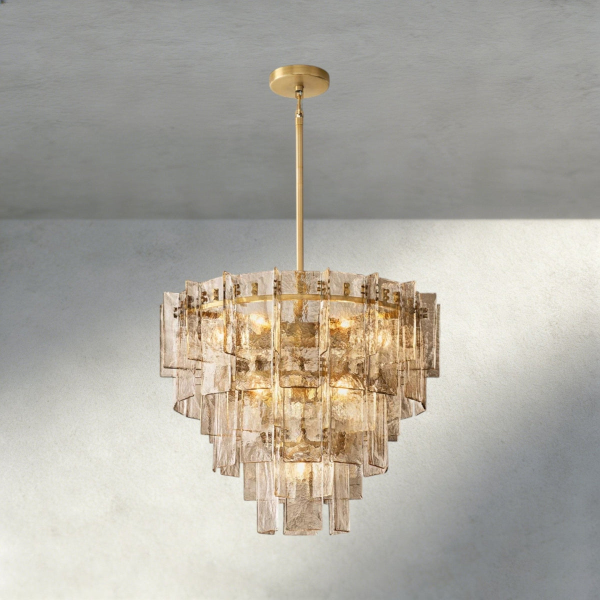 Lattlcy Smoke Glass Tiered Round Chandelier 36", 47" - briglamps