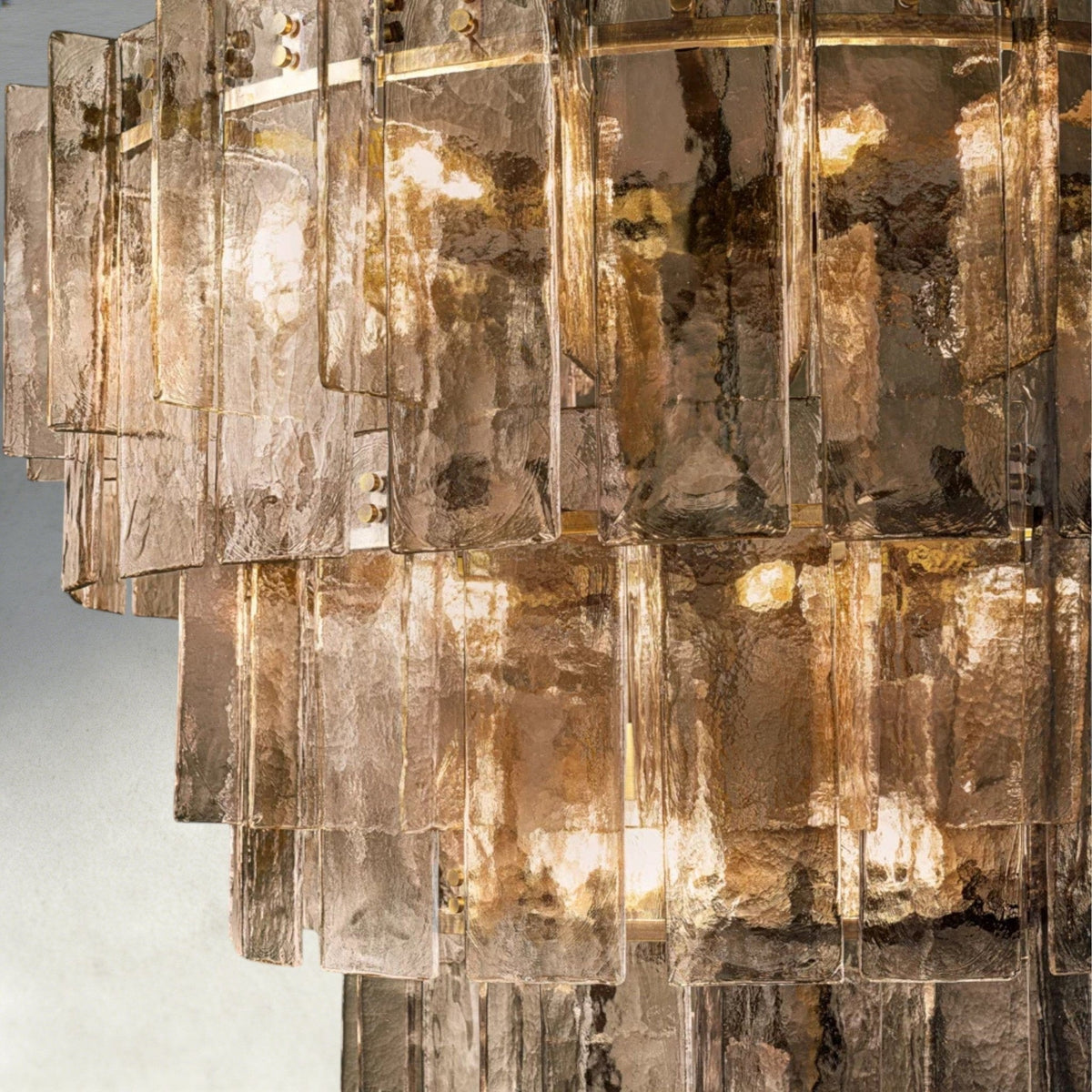 Lattlcy Smoke Glass Tiered Round Chandelier 36", 47" - briglamps
