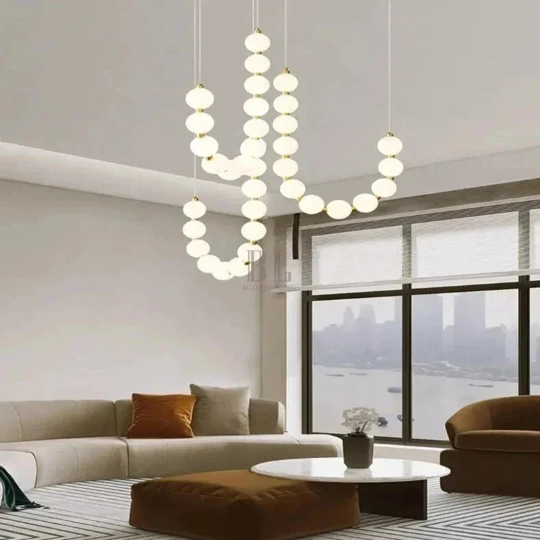 Lexi Modern Necklace Chandelier Acrylic Orb Statement Chandelier - Brig Lighting