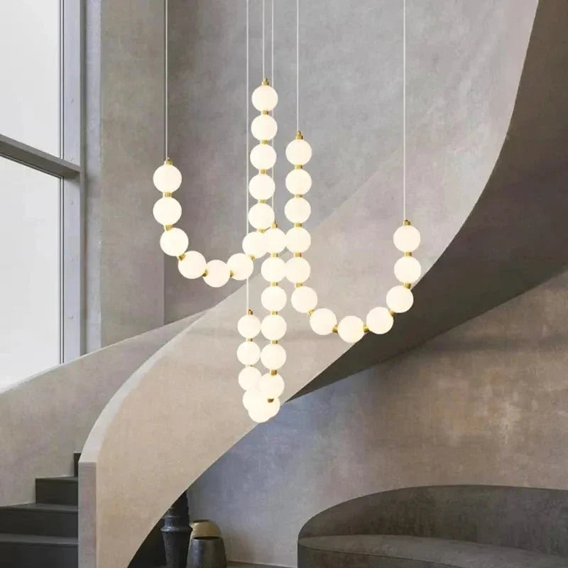 Lexi Modern Necklace Chandelier Acrylic Orb Statement Chandelier - Brig Lighting