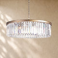 Leylend Crystal Round Chandelier - Brass