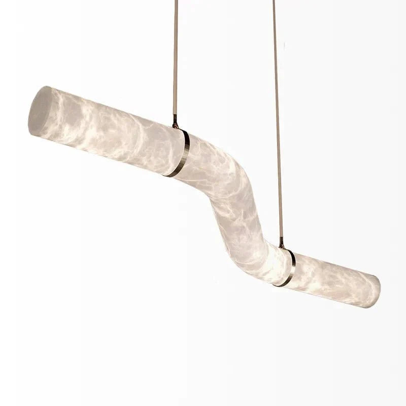 Liberty Curved Pendant Alabaster Chandelier, Pendant Light Over Dining Table - Brig Lighting
