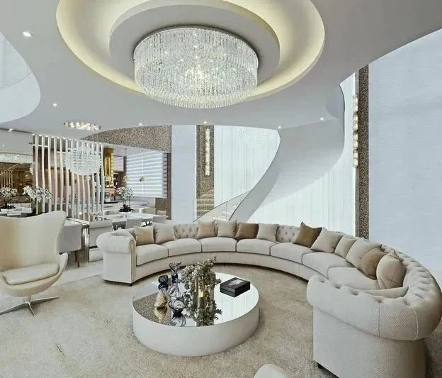 Light Luxury Round/Oval Flush Mount Crystal Chandelier - Brig Lighting