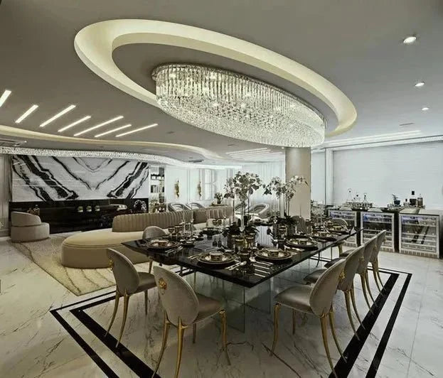Light Luxury Round/Oval Flush Mount Crystal Chandelier - Brig Lighting