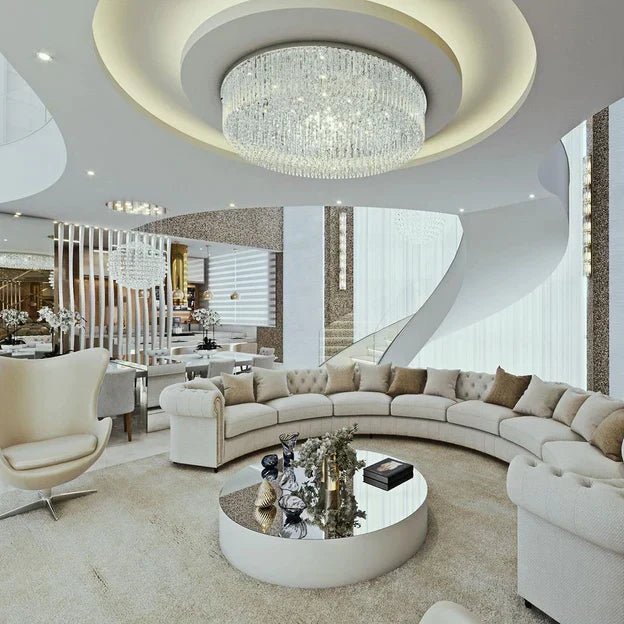Light Luxury Round/Oval Flush Mount Crystal Chandelier - Brig Lighting