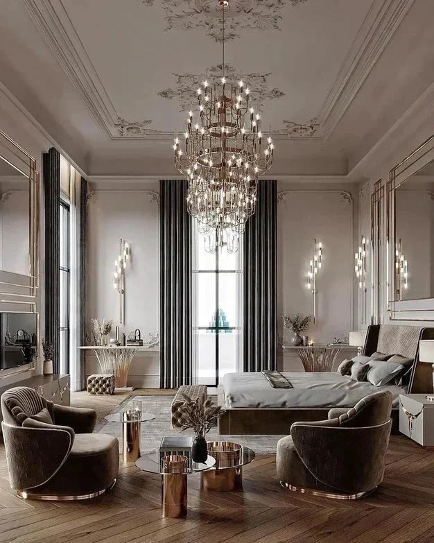 Luxury 5 - Tier Crystal Rods Luxury Gala Chandelier - briglamps