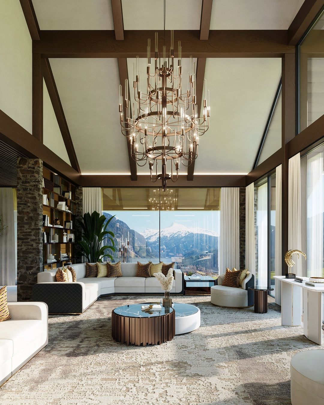 Luxury 5 - Tier Crystal Rods Luxury Gala Chandelier - briglamps