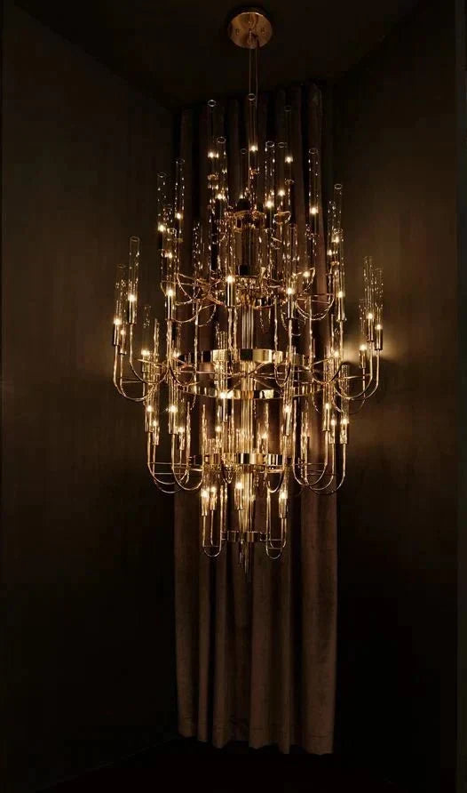 Luxury 5 - Tier Crystal Rods Luxury Gala Chandelier - briglamps