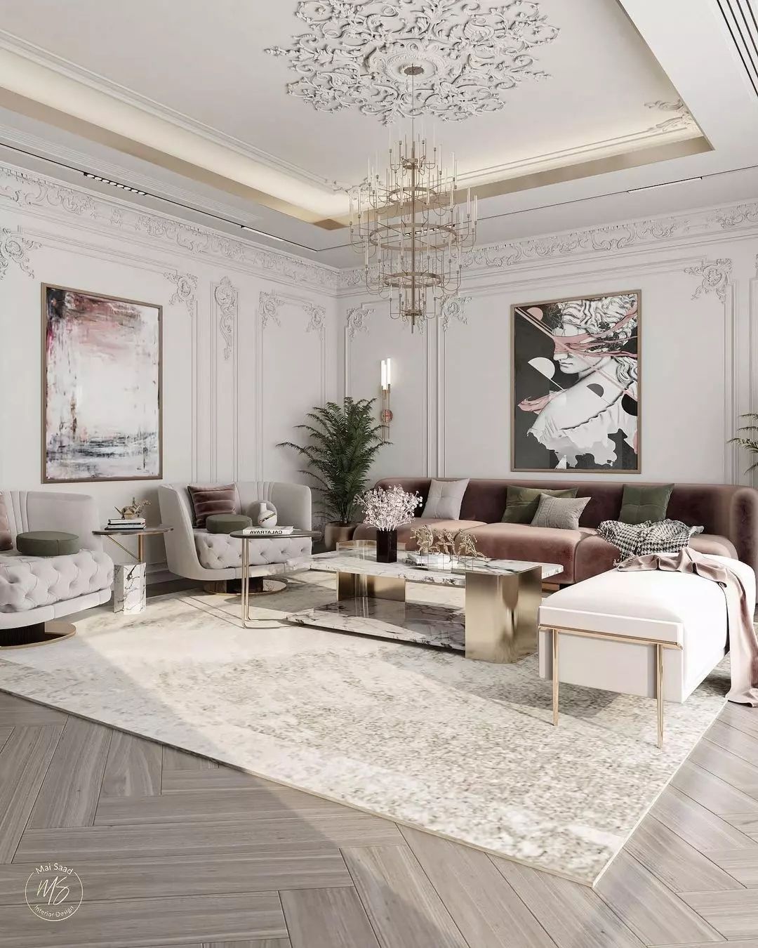 Luxury 5 - Tier Crystal Rods Luxury Gala Chandelier - briglamps