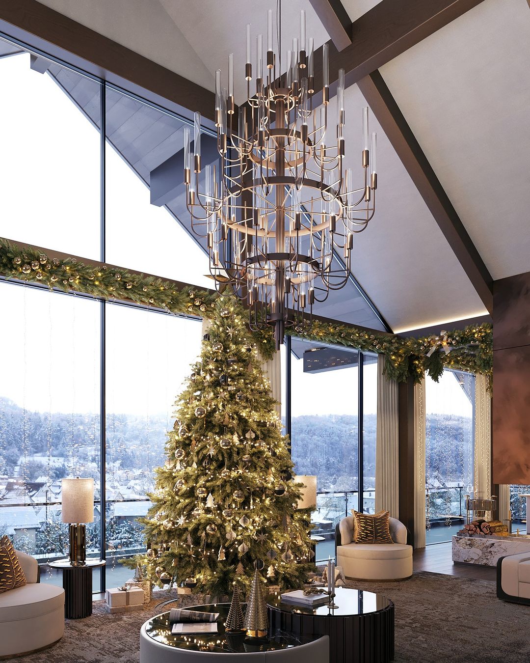 Luxury 5 - Tier Crystal Rods Luxury Gala Chandelier - briglamps