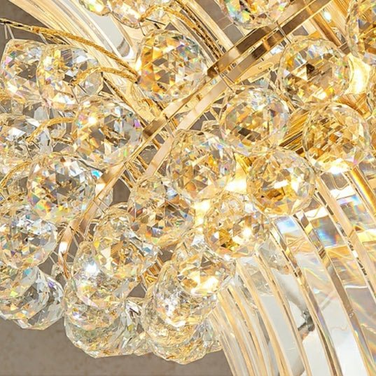 Luxury Extra Large Round Ceiling Lighting Fixture Stately Crystal Chandelier For Foyer Entryway/ Entrance - briglamps