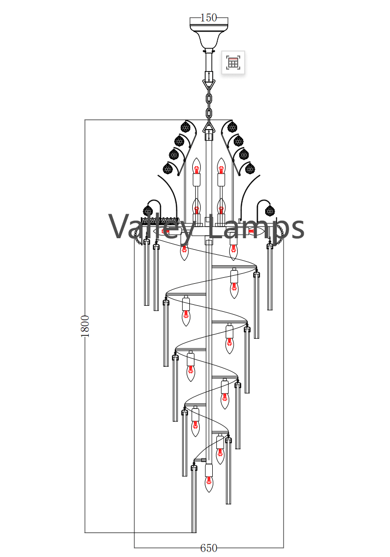 Luxury Extra Long Crystal Chandelier for Villa/Staircase/Foyer - briglamps