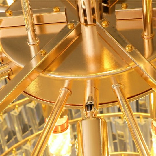 Luxury Hotel Hallway Ceiling Lighting Fixture Large Round Crystal Chandelier For Foyer Living Room Staircase - briglamps