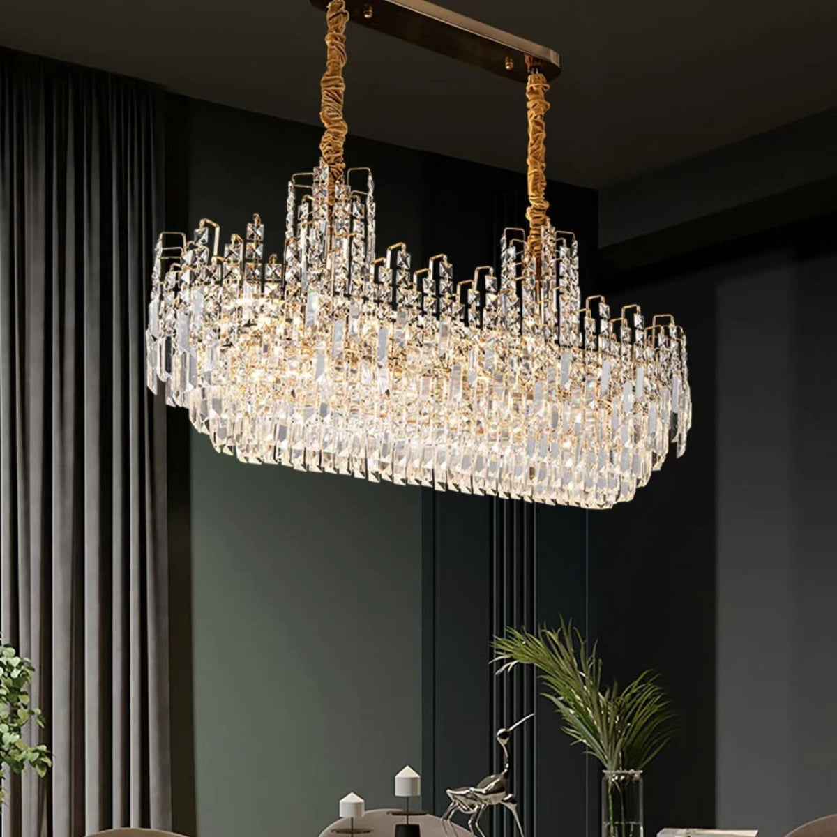 Luxury Hotel Hallway Ceiling Lighting Fixture Large Round Crystal Chandelier For Foyer Living Room Staircase - briglamps