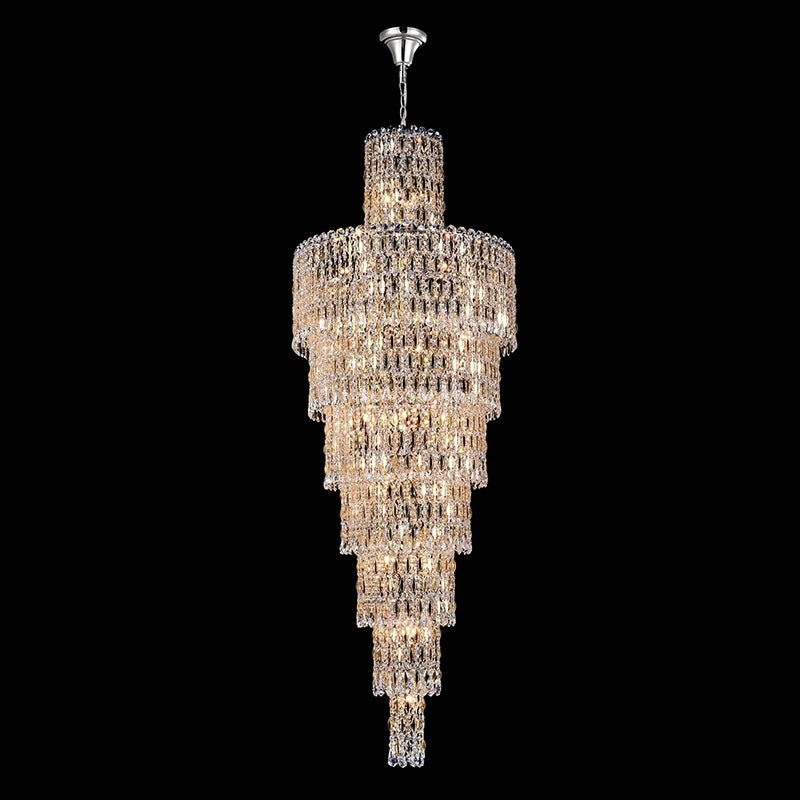 Luxury Large Crystal Chandelier For Hight Ceiling Living Room Long Staircase Light Fixture - briglamps
