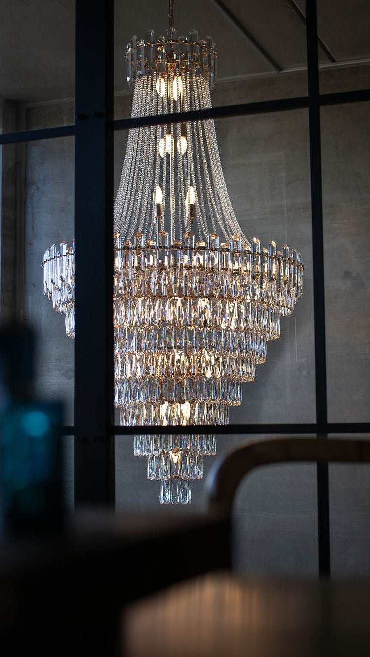 Luxury Modern Multi - tiered Crystal Chandelier for Staircase/Foyer - briglamps