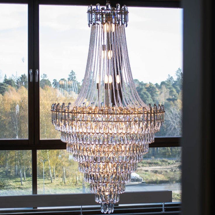 Luxury Modern Multi - tiered Crystal Chandelier for Staircase/Foyer - briglamps