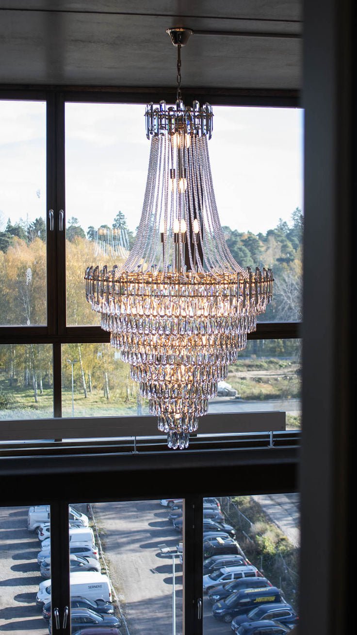 Luxury Modern Multi - tiered Crystal Chandelier for Staircase/Foyer - briglamps