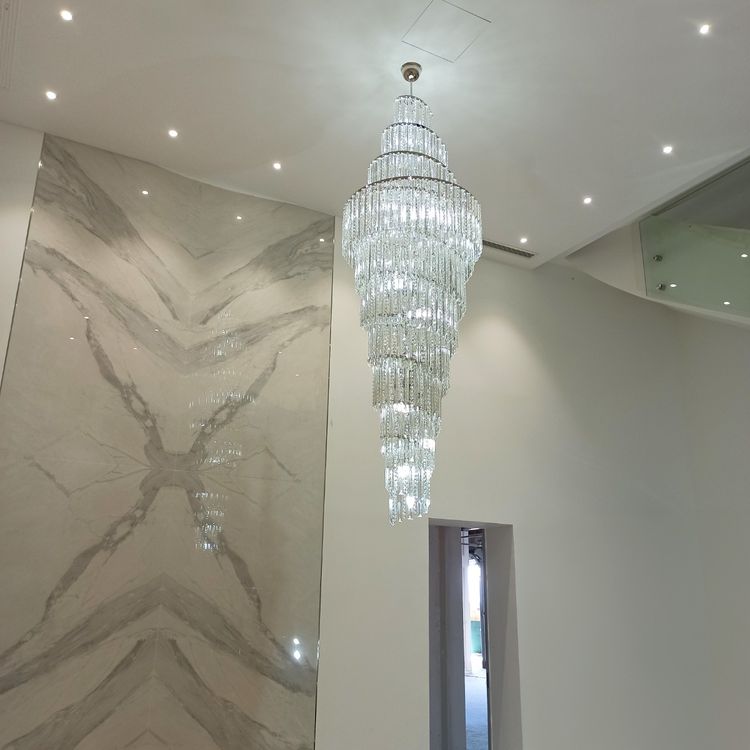 Luxury Spiral Crystal Chandelier for High - ceiling/Foyer/Staircase - D31.5"*H126"/110kgWhite Lightbriglamps
