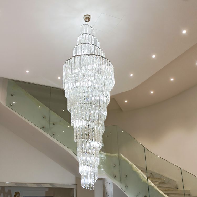 Luxury Spiral Crystal Chandelier for High-ceiling/Foyer/Staircase - Brig Lighting