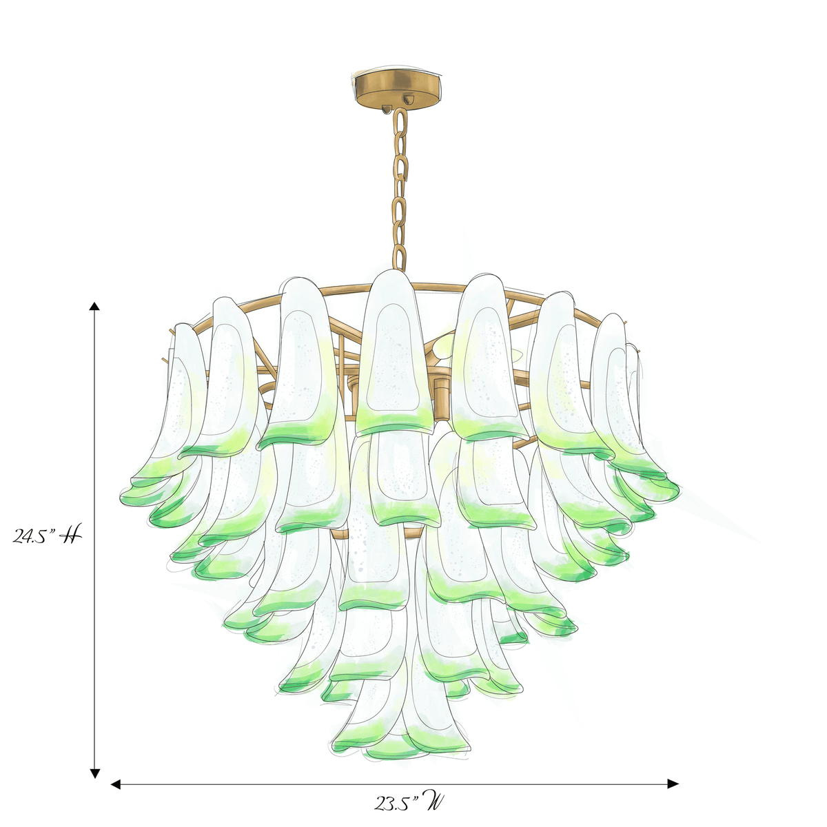 Marielle Mid Century Petal Chandelier - Brig Lighting