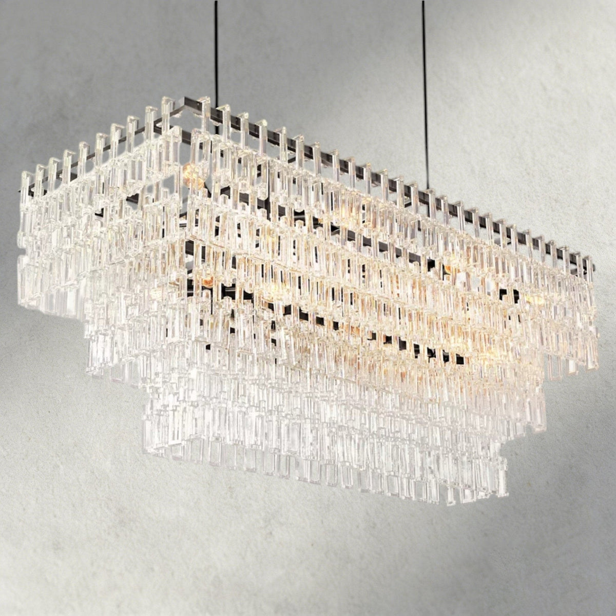 Merlyna Tiered Rectangular Chandelier 60", 72" - briglamps