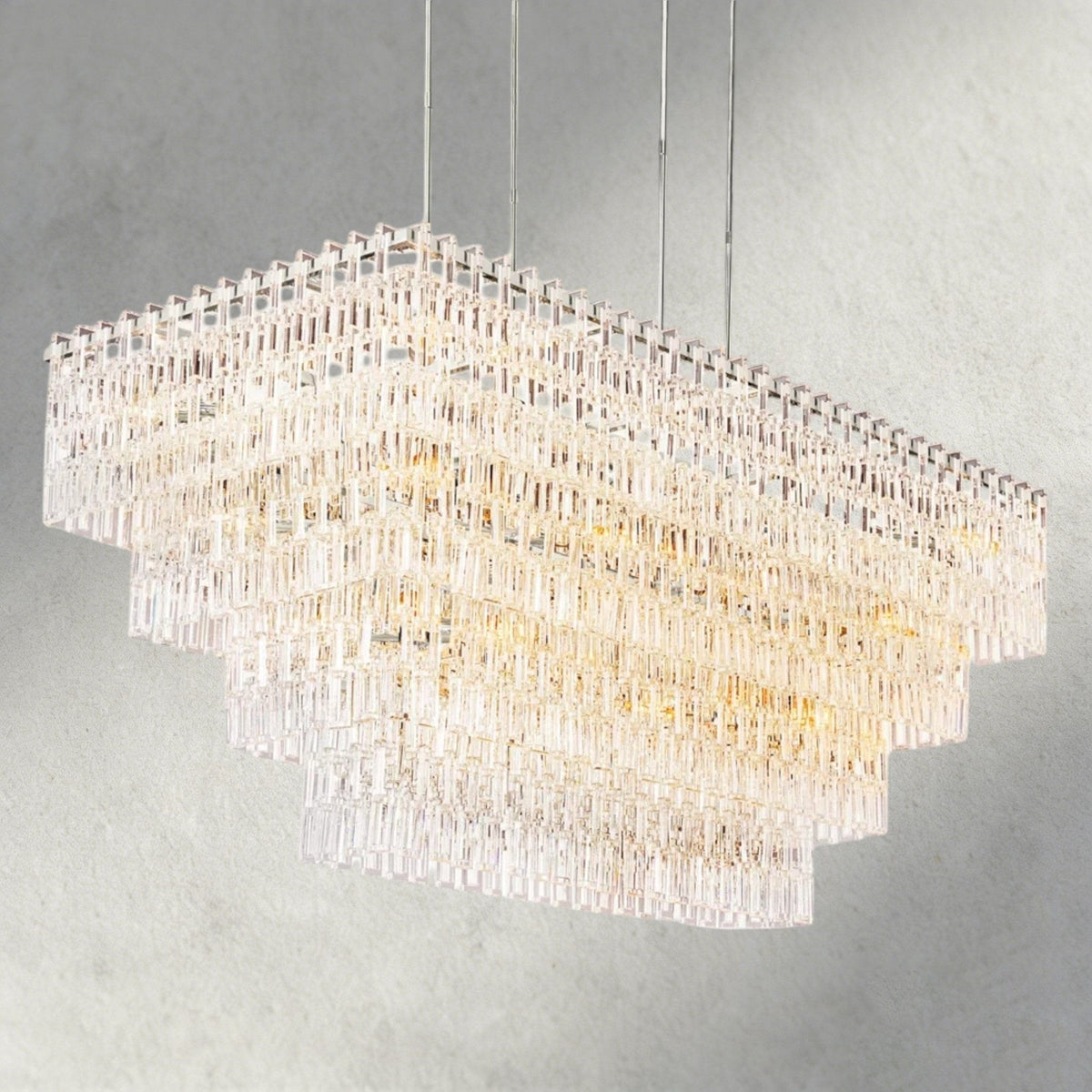 Merlyna Tiered Rectangular Chandelier 60", 72" - briglamps