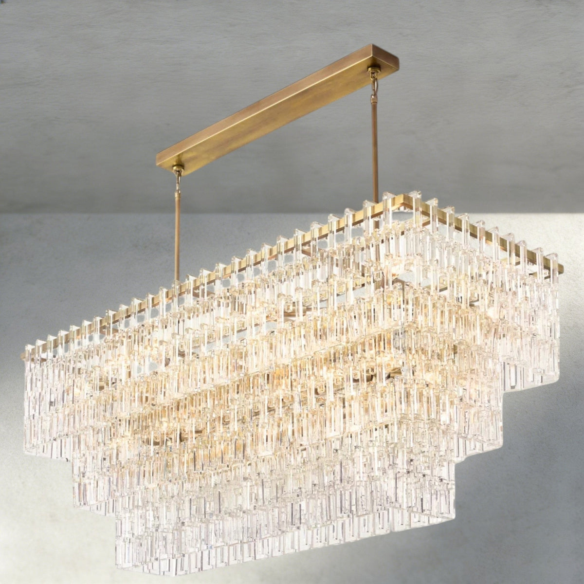 Merlyna Tiered Rectangular Chandelier 60", 72" - briglamps