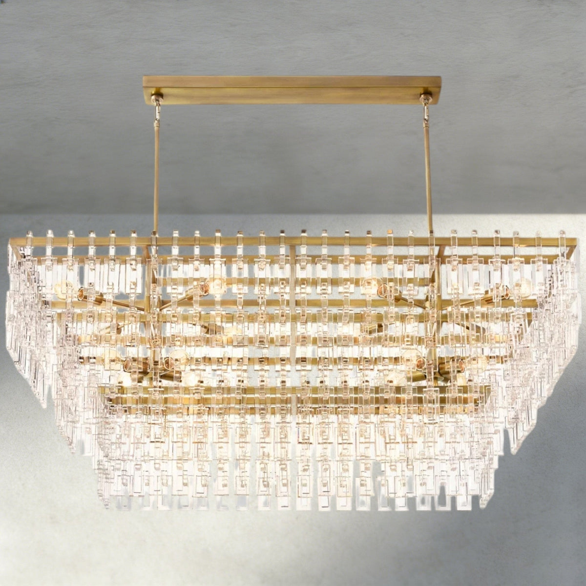 Merlyna Tiered Rectangular Chandelier 60", 72" - briglamps