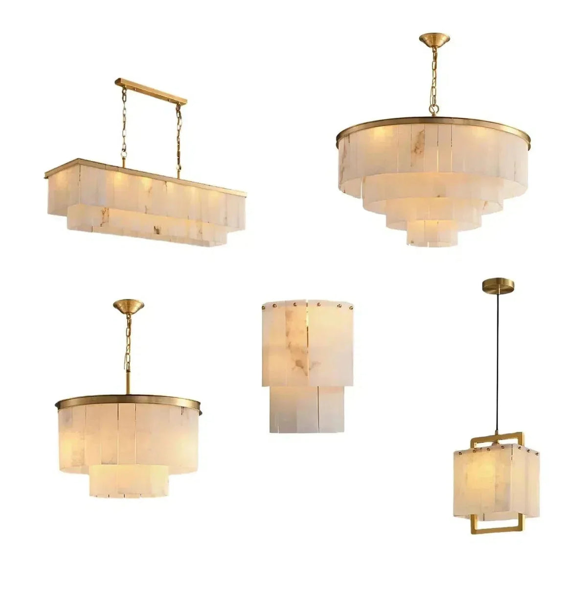 Modern Alabaster Tiered Chandelier - Brig Lighting