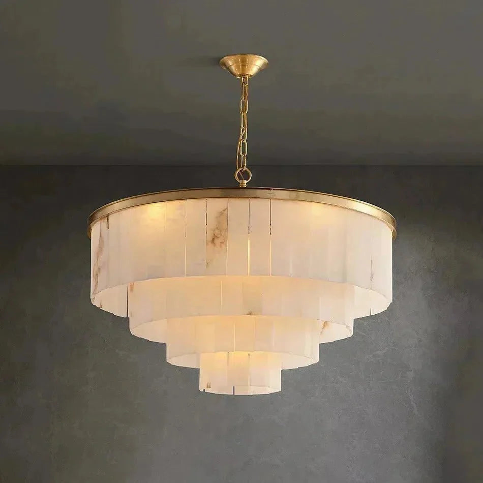 Modern Alabaster Tiered Chandelier - Brig Lighting