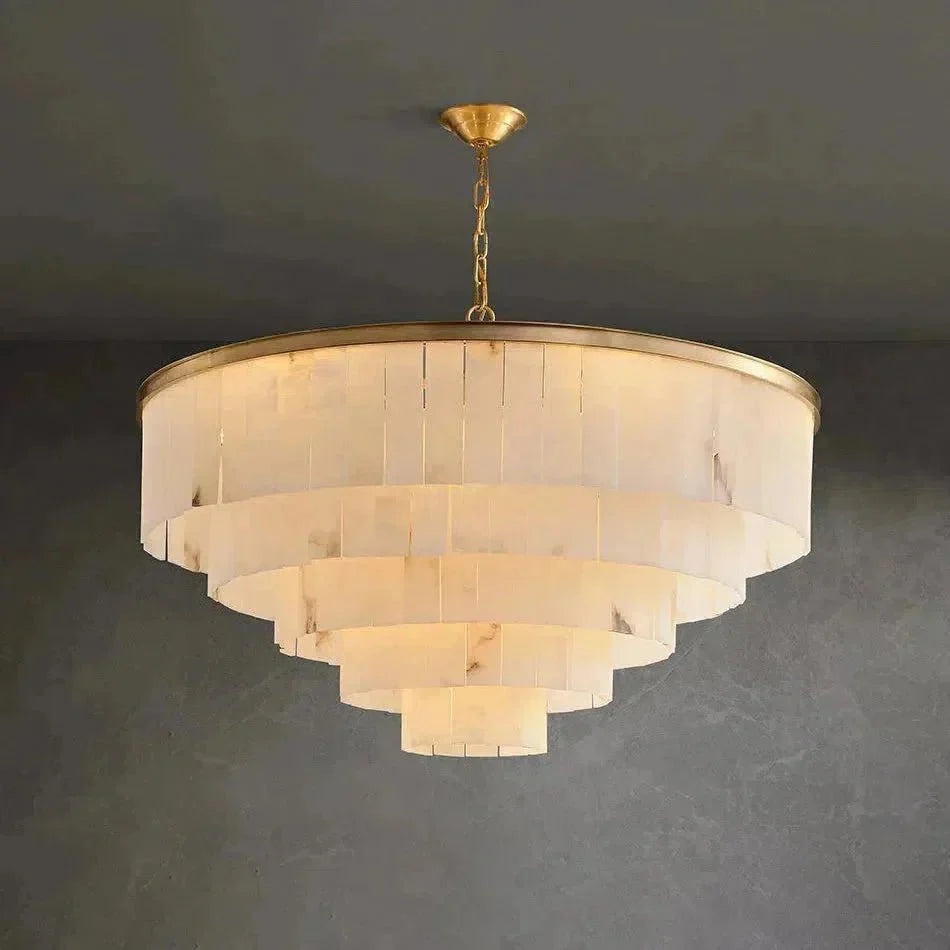 Modern Alabaster Tiered Chandelier - Brig Lighting