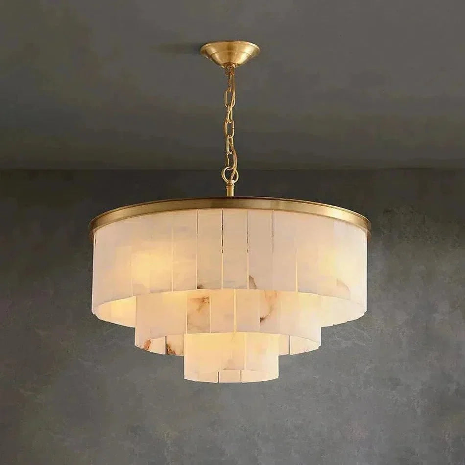 Modern Alabaster Tiered Chandelier - Brig Lighting