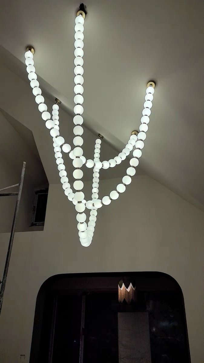 Modern Creative Pearl Necklace Acrylic Chandelier - Brig Lighting