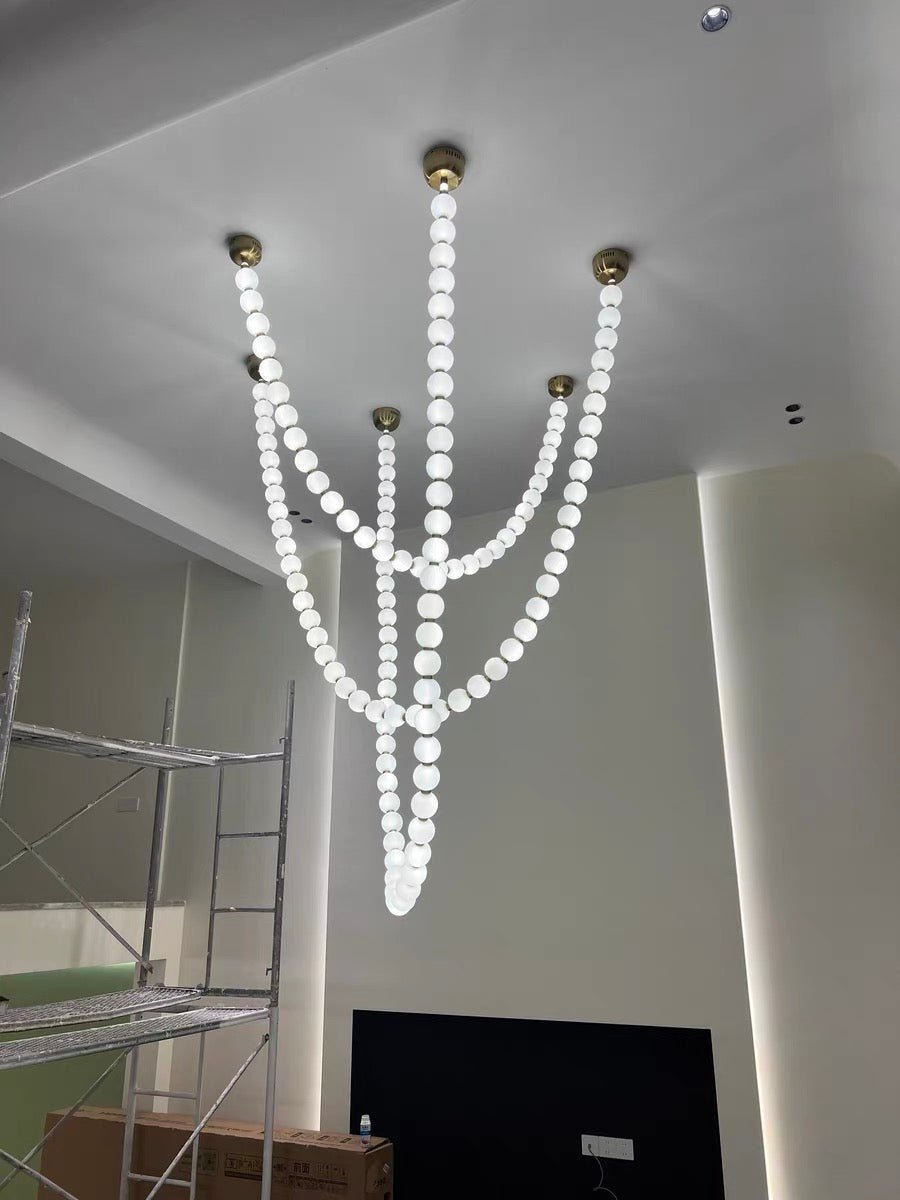 Modern Creative Pearl Necklace Acrylic Chandelier - Brig Lighting
