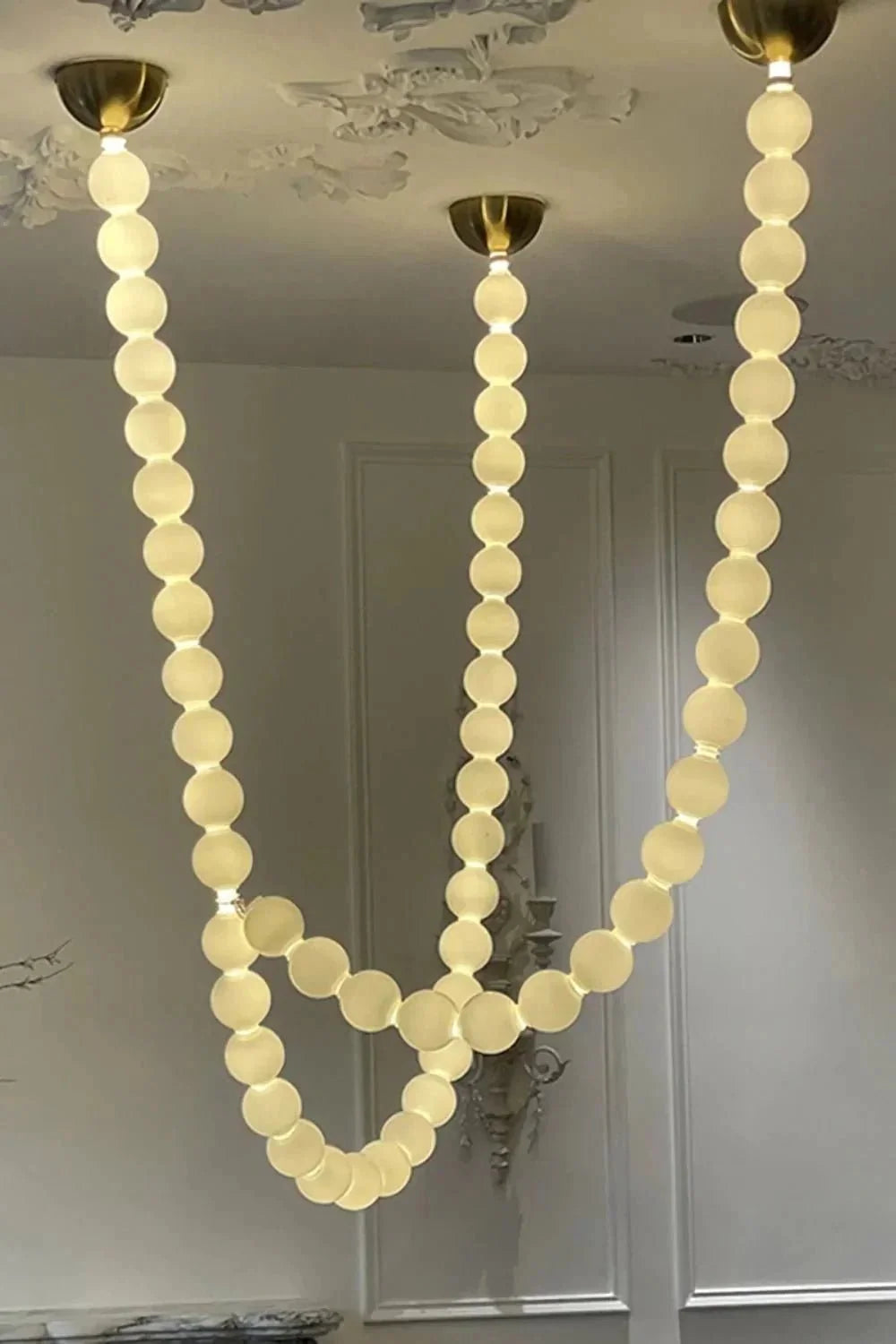 Modern Creative Pearl Necklace Acrylic Chandelier - Brig Lighting