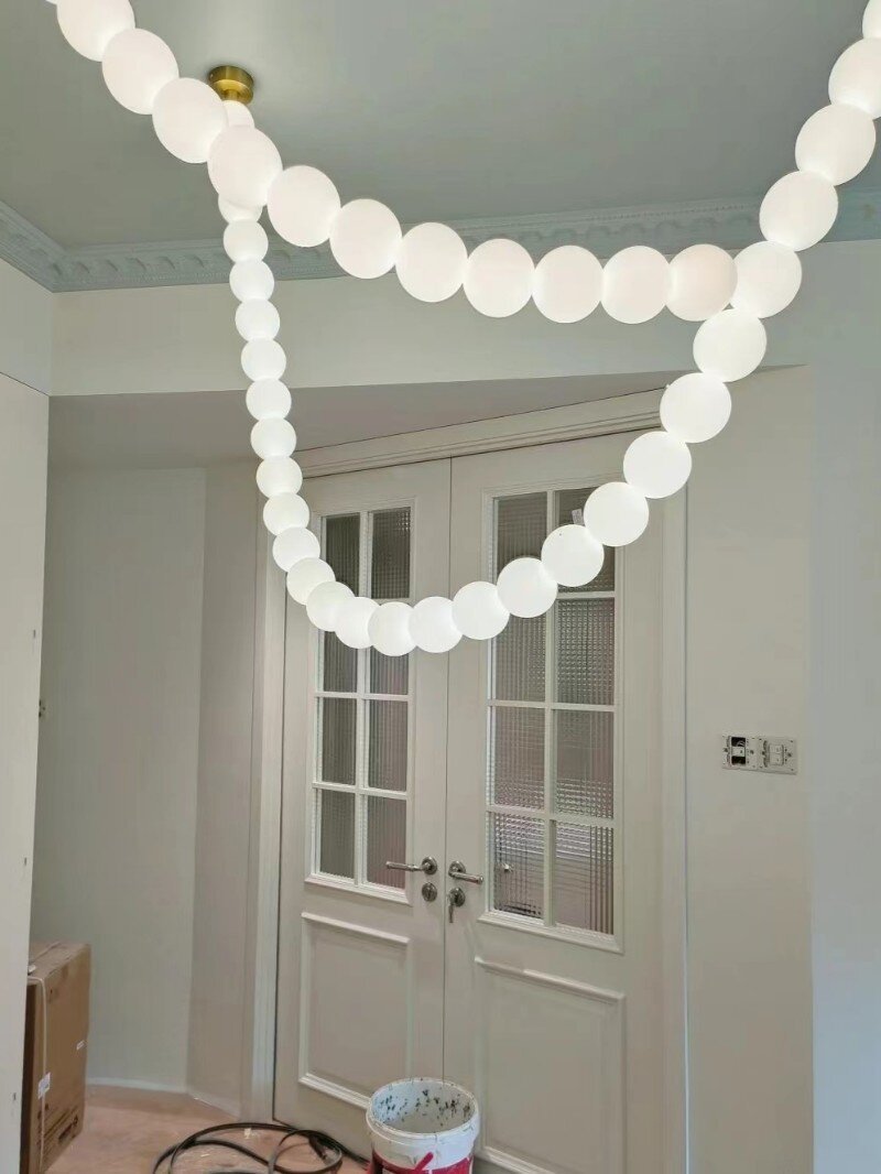 Modern Creative Pearl Necklace Acrylic Chandelier - Brig Lighting