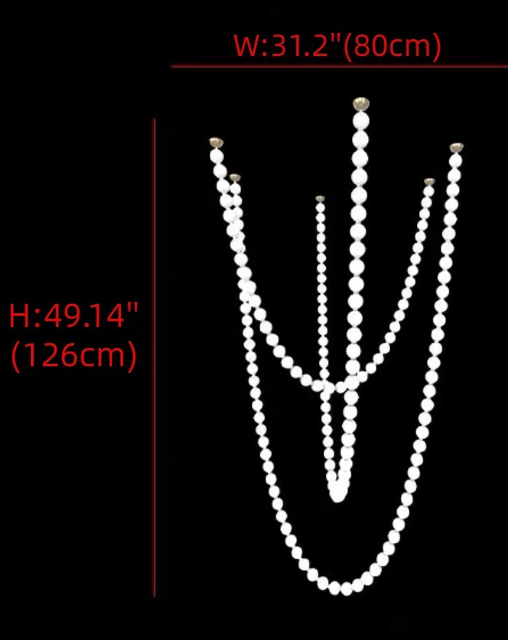 Modern Creative Pearl Necklace Acrylic Chandelier - Brig Lighting