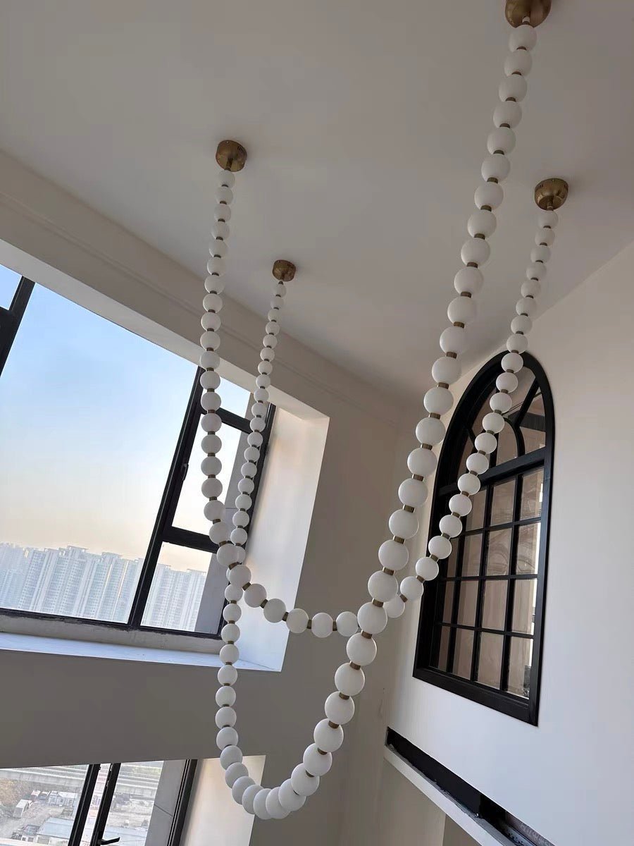 Modern Creative Pearl Necklace Acrylic Chandelier - Brig Lighting
