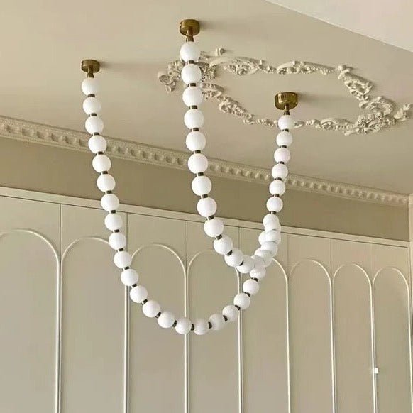 Modern Creative Pearl Necklace Acrylic Chandelier - Brig Lighting