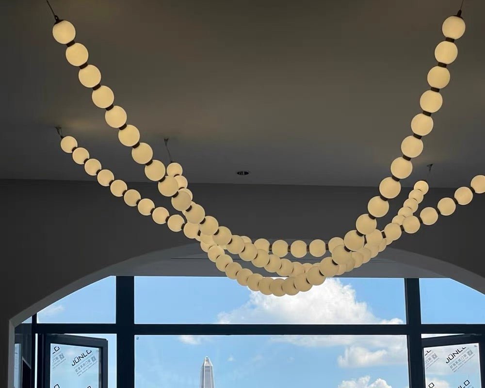 Modern Creative Pearl Necklace Acrylic Chandelier - Brig Lighting