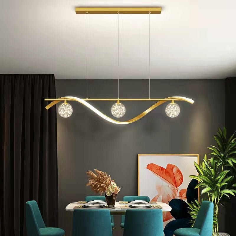Modern Dining Room Chandelier Concise Style Glass Ball Starlight Ceiling Lamp Luxury Bar Counter Light - Brig Lighting
