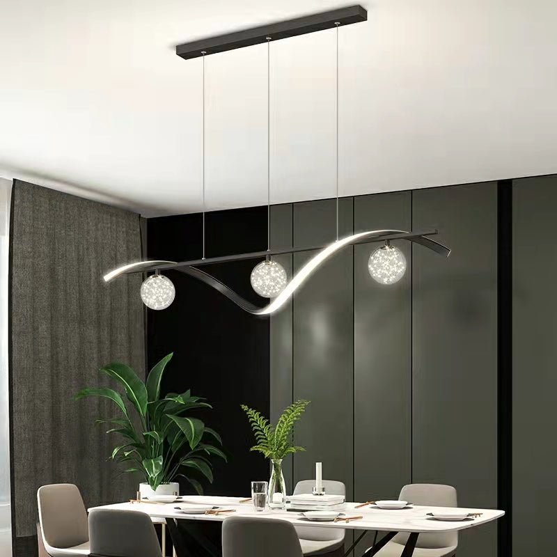 Modern Dining Room Chandelier Concise Style Glass Ball Starlight Ceiling Lamp Luxury Bar Counter Light - Brig Lighting