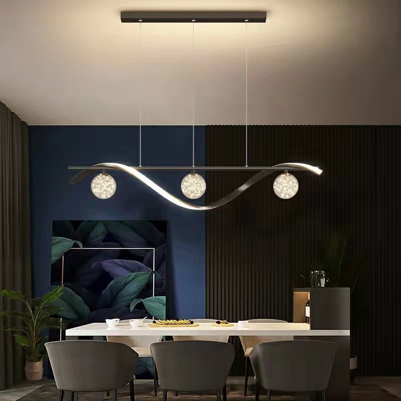 Modern Dining Room Chandelier Concise Style Glass Ball Starlight Ceiling Lamp Luxury Bar Counter Light - Brig Lighting