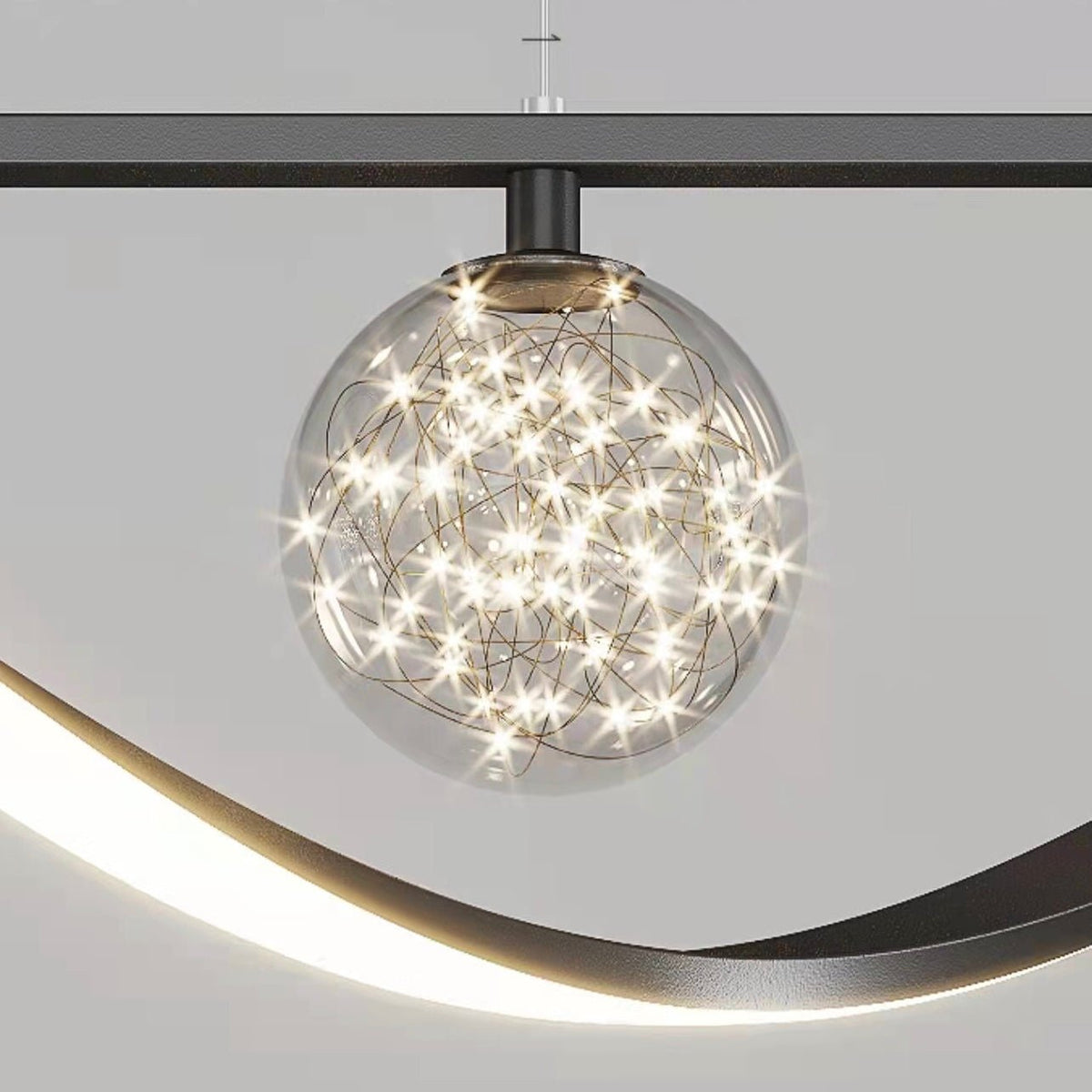 Modern Dining Room Chandelier Concise Style Glass Ball Starlight Ceiling Lamp Luxury Bar Counter Light - Brig Lighting