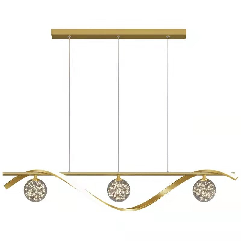 Modern Dining Room Chandelier Concise Style Glass Ball Starlight Ceiling Lamp Luxury Bar Counter Light - Brig Lighting