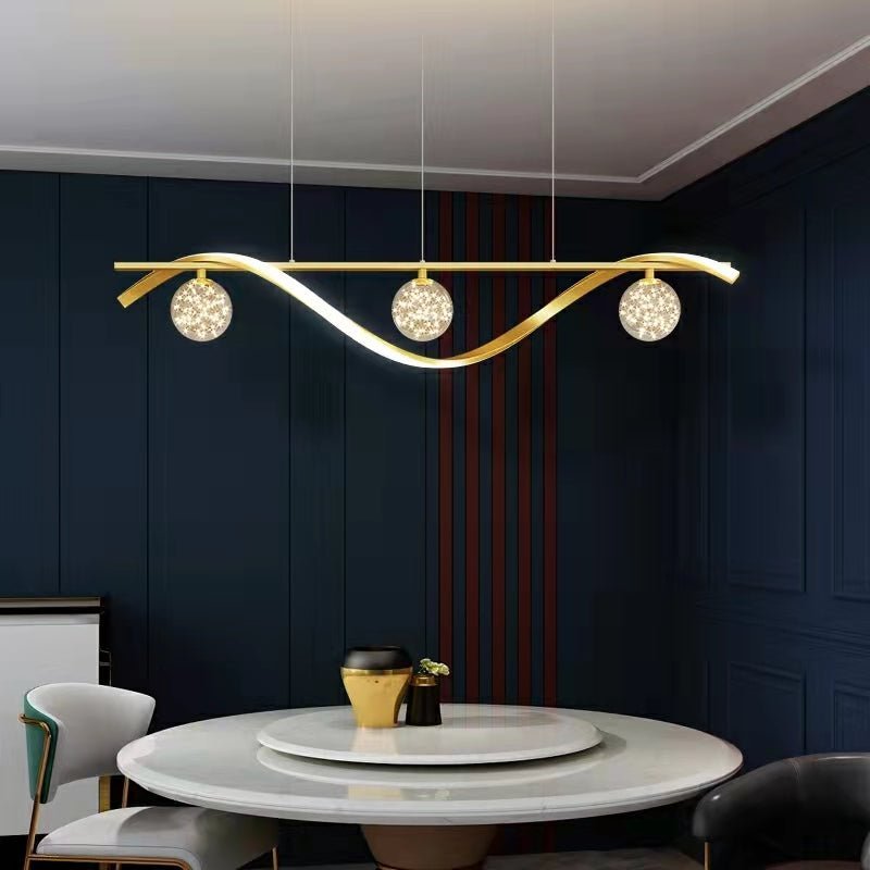 Modern Dining Room Chandelier Concise Style Glass Ball Starlight Ceiling Lamp Luxury Bar Counter Light - Brig Lighting