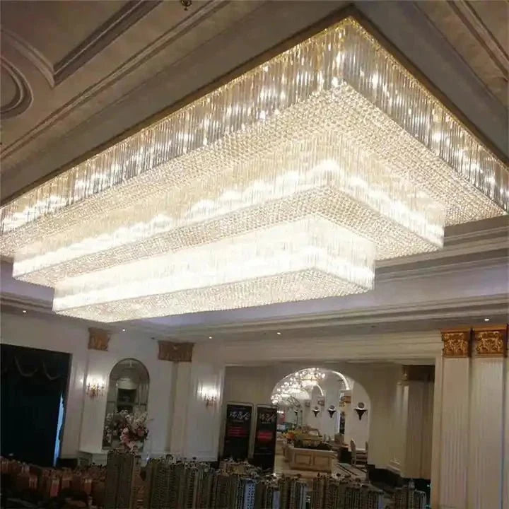 Modern Extra 2/3 Tiered Flush Mount Crystal Chandelier for Large Area - Brig Lighting