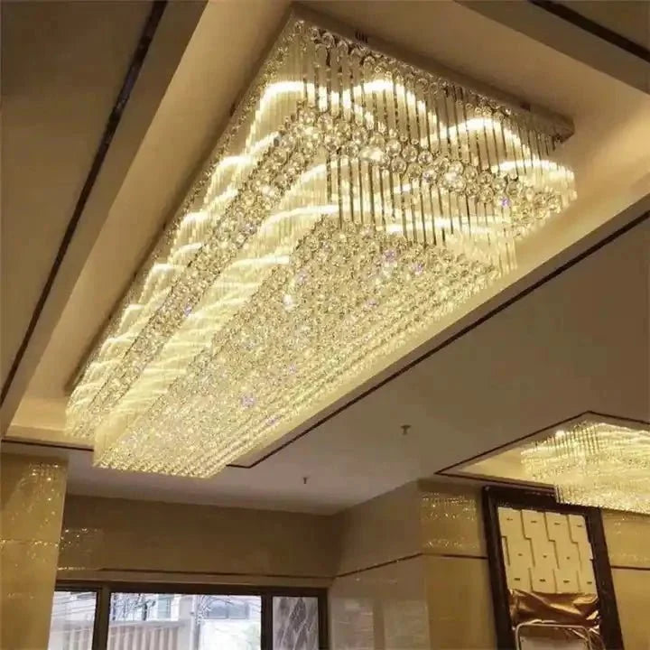 Modern Extra 2/3 Tiered Flush Mount Crystal Chandelier for Large Area - Brig Lighting
